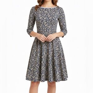 Ralph Lauren Vintage Navy and Cream Floral Dress